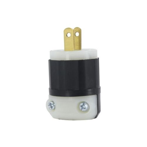 Main product image of 15A, 125V NEMA 1-15P, 2P, 2W, Plug, Straight Blade, Non-Grounding (Black/White)