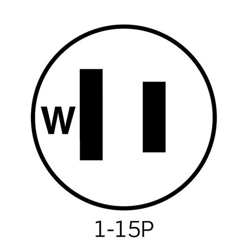 Main product image of 15A, 125V NEMA 1-15P, 2P, 2W, Plug, Straight Blade, Non-Grounding (Black/White)