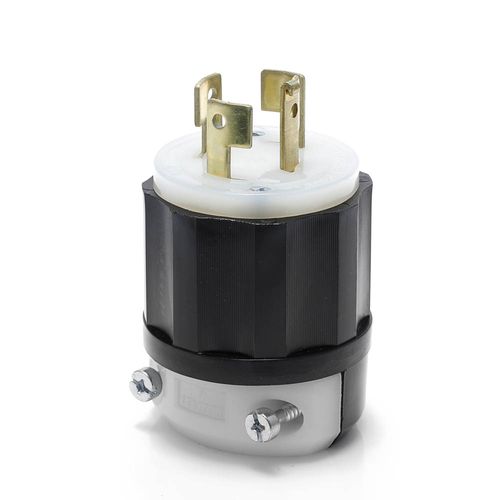 Main product image of 20 Amp, 120/208v, Industrial Grade Locking Plug (Black & White), 7411-C