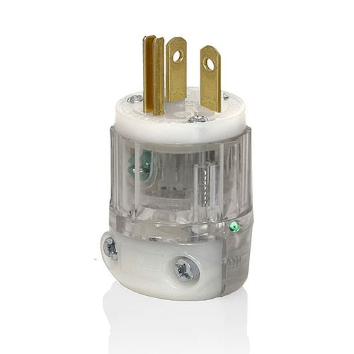 Main product image of 20 Amp, 125v, Straight Blade Plug, Hospital Grade (Clear), 8315-PLC
