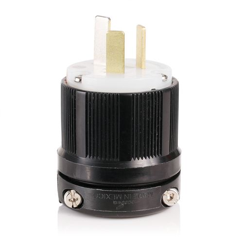 Main product image of 20 Amp, 125/250v, Straight Blade Plug, Industrial Grade (Black), 9151-N