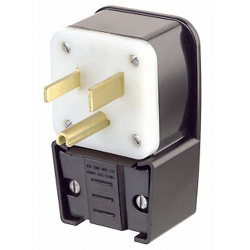 Main product image of 50 Amp, 125v, Straight Blade Plug, Industrial Grade (Black), 9550-P