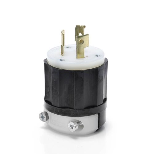 Main product image of 20 Amp, 125/250v Locking Plug, Industrial Grade (Black & White), 9965-C
