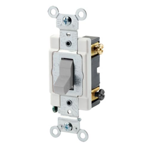 Main product image of 20 Amp, 120/277v Toggle 4-Way AC Quiet Switch, Commercial Grade (Gray), CSB4-20G