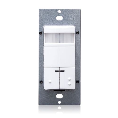 Main product image of Occupancy Sensor Lighting Control, Dual Relay, PIR, Wall Switch, 2100 sq ft, 120-277V, Decora (White), ODS0D-IDW