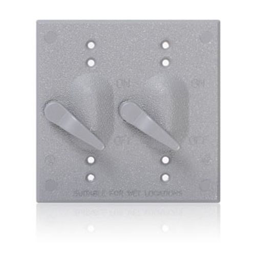 Main product image of 2-Gang Metallic Weatherproof Cover for Toggle Switches (Gray), WM2S-GY