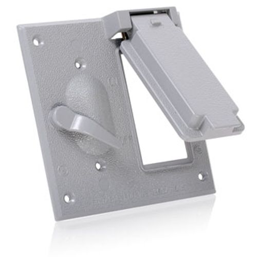 Main product image of 2-Gang Metallic Weatherproof Cover for GFCI Receptacle and Switch (Gray), WM2SG-GY