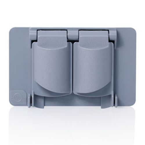 Main product image of 1-Gang Non-Metallic Weatherproof Cover for Duplex Receptacles (Gray), WP1D-GY