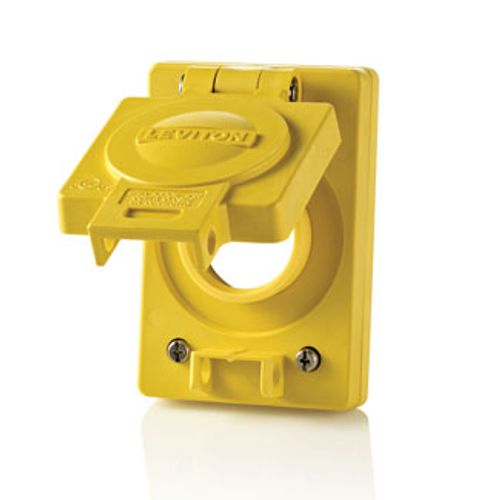 Main product image of Wetguard Watertight Replacement Cover For 15/20 Amp Straight Blade/Locking Single Inlets And Outlets (Yellow), WTCVS-15