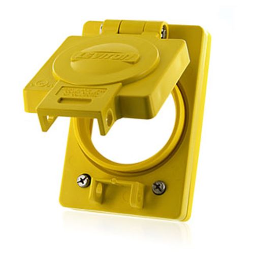 Main product image of Wetguard Watertight Replacement Cover For 30 Amp Locking Single Inlets and Outlets (Yellow), WTCVS-30
