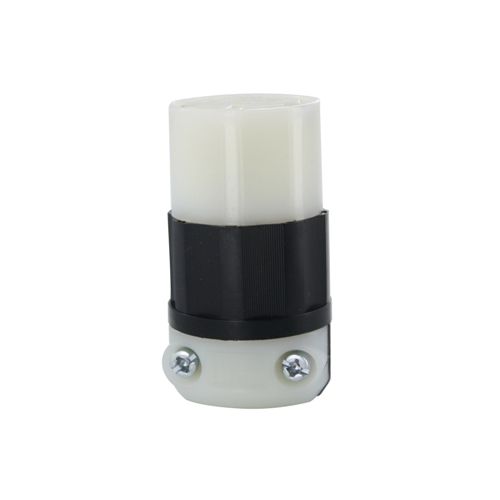 Main product image of 15A, 125 Volt/10A, 250 Volt, Non-NEMA, 3P, 3W, Connector, Straight Blade, Non-Grounding (Black/White)