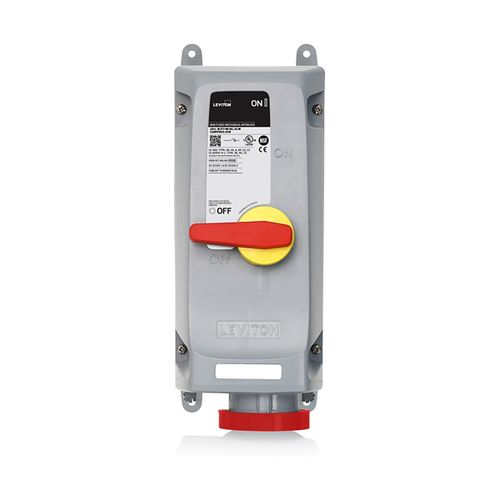 Main product image of 100A 277/480V 3-Phase, IEC 60309-1 & 60309-2, 4P, 5W, Pin & Sleeve Mechanical Interlock (Red), 5100MI7WLEV