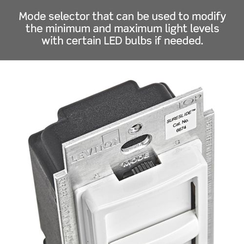 Main product image of SureSlide Dimmer Switch for Dimmable LED, Halogen and Incandescent Bulbs 150W LED, 600W (Black), 6674-P0E