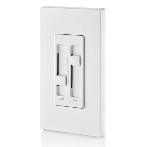 Main product image of SureSlide Ceiling Fan Control and Dimmer Switch for LED, Halogen and Incandescent Bulbs (White), 66DF-10W