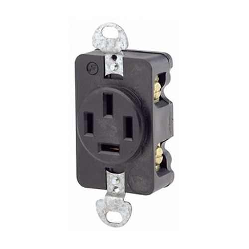 Main product image of Straight Blade Flush Mount Receptacle, Industrial Grade, 20A, 4P, NEMA 18-20R - Black (120/208V)