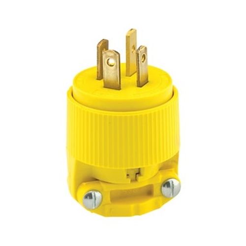 Main product image of 20A, 120/208V, NEMA 18-20P, 4P, 4W, Straight Blade Plug, Industrial Grade, Non-Grounding (Yellow), 7251-C