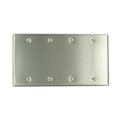 Main product image of 4-Gang Blank Device Wallplate, Standard Size, Non-Magnetic Stainless Steel, 84064-40