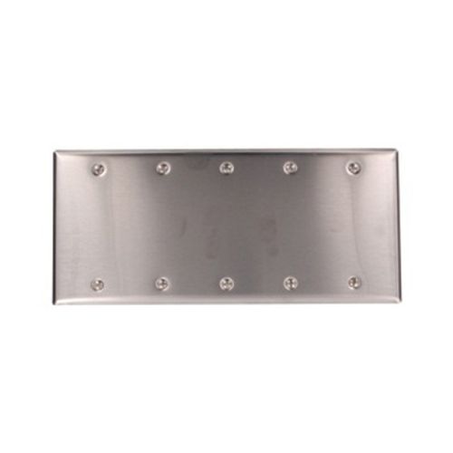 Main product image of 5-Gang Blank Device Wallplate, Standard Size, Non-Magnetic Stainless Steel