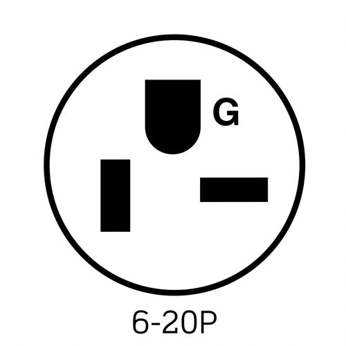 Main product image of Hospital Grade Straight Blade Plug, 20A, 250V, NEMA 6-20P (Black/White), 8415-CAT