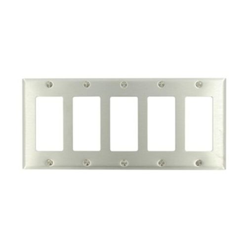 Main product image of 5-Gang Decora Wallplate, Standard Size, Brass, 84423-40