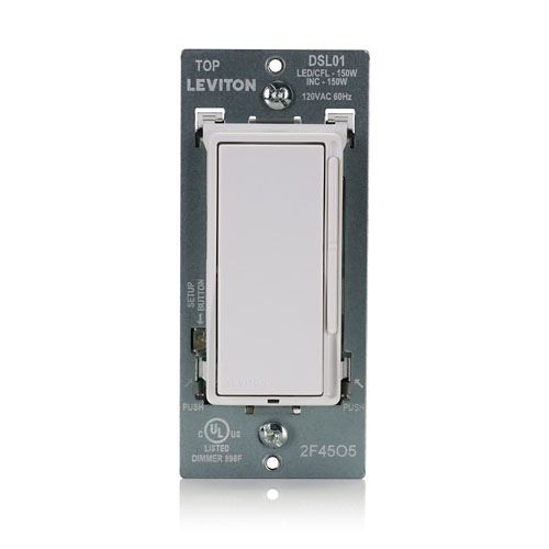 Main product image of Decora Dimmable LED Incandescent Rocker-Slide Dimmer - White (120V)