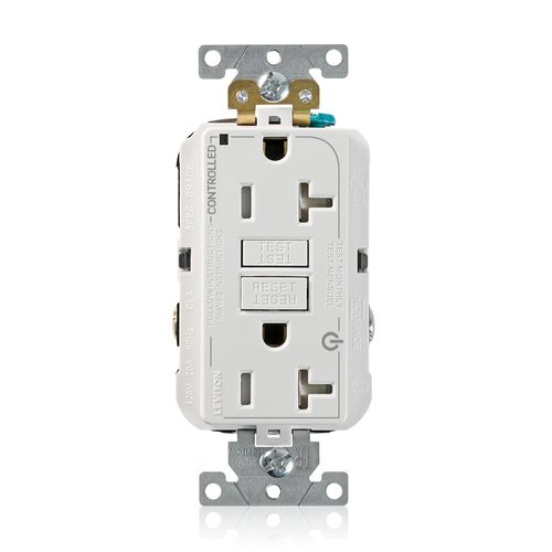 Main product image of SmartlockPro Extra Heavy-Duty Industrial Grade Marked Controlled GFCI Receptacle/Outlet, 2P, 20A, NEMA 5-20R, White (125V), G5362-2TW