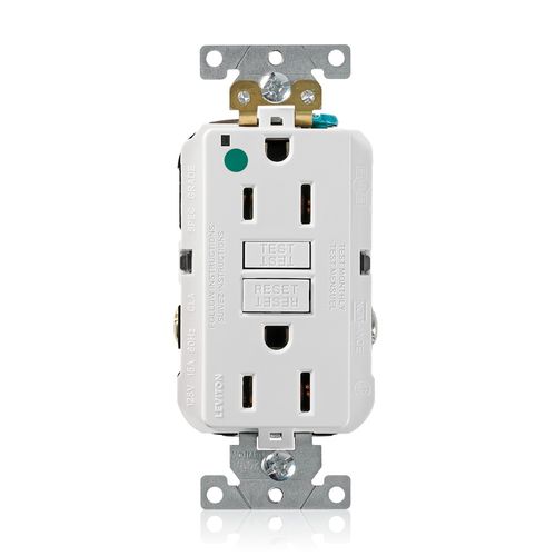 Main product image of 15Amp SmartlockPro Self-Test GFCI Duplex Receptacle Outlet, Hopsital Grade (White), GFNT1-HGW