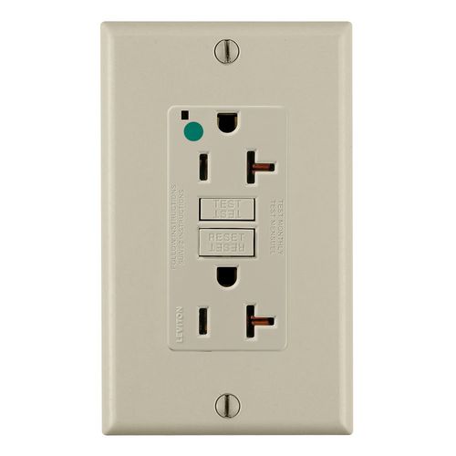 Main product image of 20 Amp, 125V, SmartlockPro GFCI Receptacle/Outlet, Extra Heavy-Duty Hospital Grade (Ivory), GFNT2-HGI