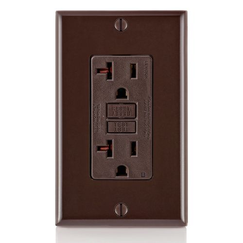 Main product image of Self-test SmartlockPro Non Tamper-Resistant Slim GFCI Outlet w/ LED Indicator Light, 15A, Brown (125V), GFNT2