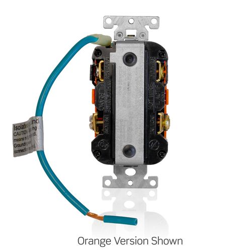Main product image of 20A SmartlockPro Isolated Ground Tamper-Resistant GFCI Receptacle/Outlet, Extra Heavy-Duty Industrial Grade, Orange (125V), GFTR2-IGO