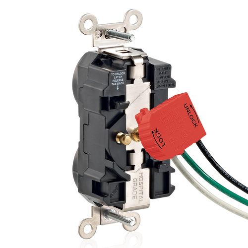 Main product image of 20 Amp, 125V, Lev-Lok Duplex Receptacle, Heavy-Duty Hospital Grade (Ivory), M8300-HI