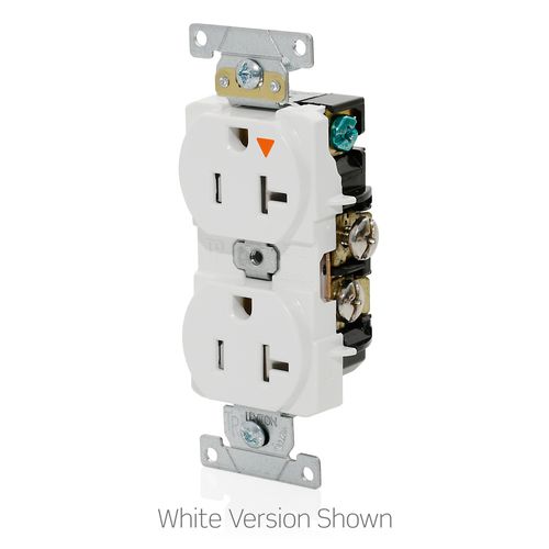 Main product image of 10A Tamper Resistant Isolated Ground Duplex Receptacle, Heavy-Duty Industrial ,125V, Back or Side Wire, NEMA 5-20R, 2-Pole, 3-Wire, Self-Grounding (Orange), T5362-IG