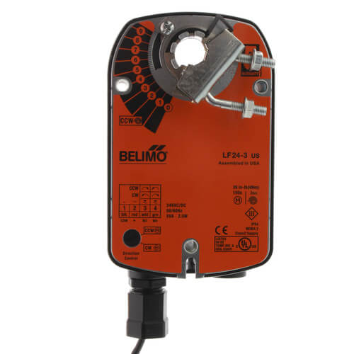 Main product image of Spring Return Fail-Safe, Reversible, On/Off/Floating Point Damper Control Actuator, Direct Coupled - 24 VAC/DC (No Aux Switch)