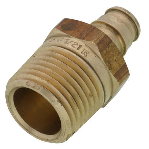 thumbnail image 2 of 10-Pack 1/2" PEX X 1/2" Male NPT Threaded Brass Adapters – Lead-Free, 200 PSI 2 of 5
