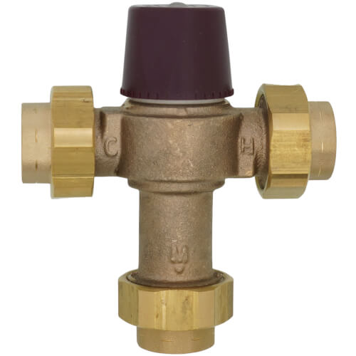 3/4" FNPT Union HydroGuard Thermostatic Tempering Valve (90°- 160°F)