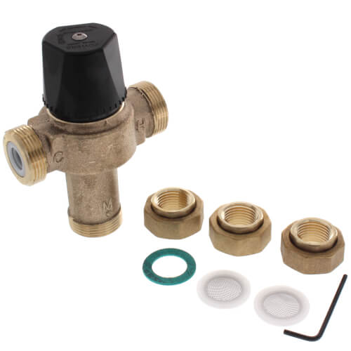 1/2" FNPT Union HydroGuard Thermostatic Tempering Valve (80°- 120°F)