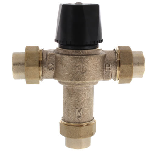1/2" FNPT Union HydroGuard Thermostatic Tempering Valve (80°- 120°F)