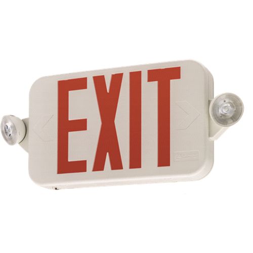 Main product image of Basics ECRG Switchable Red/Green Round LED Exit/Emergency Combo, 120/277V (White), ECRGRDM6