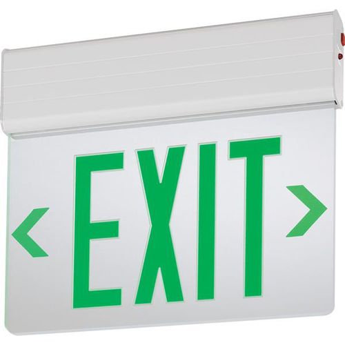 Main product image of EDG Single Face Edge-Lit LED Exit Sign, 120/277V (Green Letters), EDG-1-G-EL-M6
