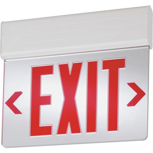 Main product image of EDG Single Face Edge-Lit LED Exit Sign, 120/277V (Red Mirror), EDG-1-RMR-EL-M6