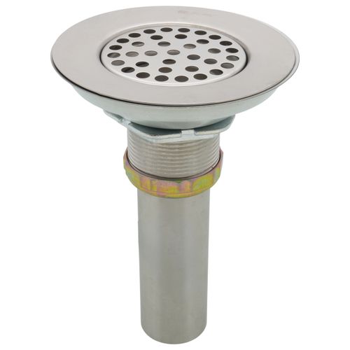 Main product image of Type 304 Stainless Steel Body w/ Perforated 3" Grid Strainer, Stainless Steel Tailpiece, LK18B