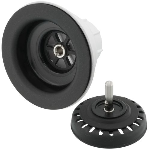Main product image of Polymer Drain Fitting with Removable Basket Strainer and Rubber Stopper Black, LKQS35BK