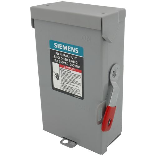 Main product image of 60A Low-Voltage VBII Double-Break Enclosed Non-Fused Safety Switch, 2-Pole/2-Wire, NEMA 3R Enclosure (240V)