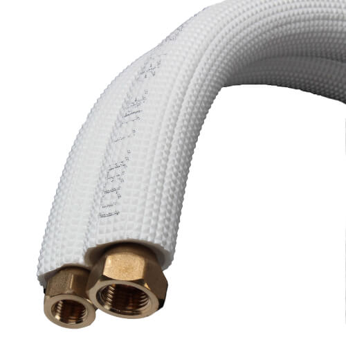 1/4" LL x 3/8" SL Mini Split Refrigerant Line Set w/ Flare Nuts, 1/2" Insulation (15 Ft.)