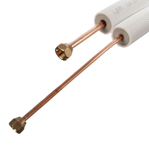 1/4" LL x 3/8" SL Mini Split Refrigerant Line Set w/ Flare Nuts, 1/2" Insulation (65 Ft.)