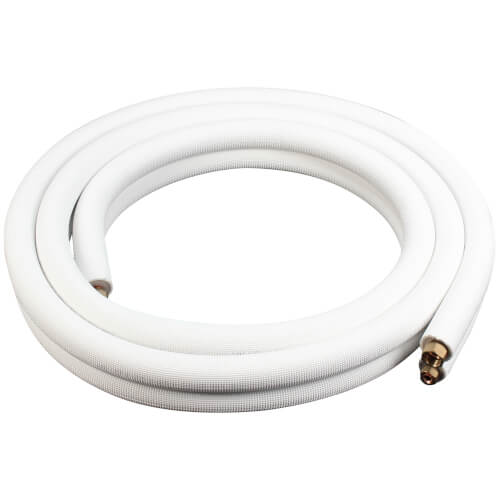 Main product image of 3/8" LL x 5/8" SL Mini Split Refrigerant Line Set w/ Flare Nuts, 1/2" Insulation (15 Ft.)