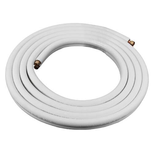Main product image of 3/8" LL x 5/8" SL Mini Split Refrigerant Line Set w/ Flare Nuts, 1/2" Insulation (50 Ft.)