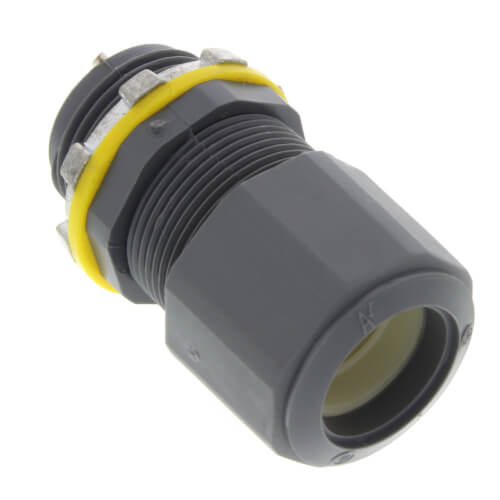 Main product image of 3/4" Low-Profile Strain Relief Non-Metallic Cord Connector (Cord Range: 0.385 - 0.750)
