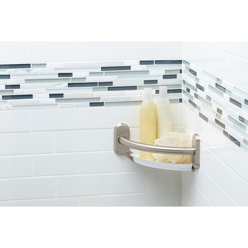 Main product image of Grab Bar 9" Grab Bar w/ Corner Shelf, LR2354DBN (Brushed Nickel)