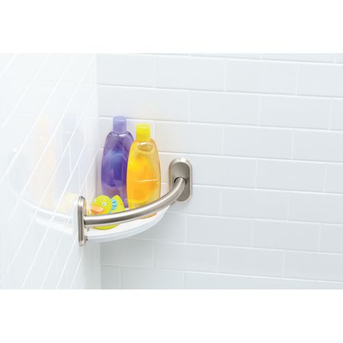 Main product image of Grab Bar 9" Grab Bar w/ Corner Shelf, LR2354DBN (Brushed Nickel)